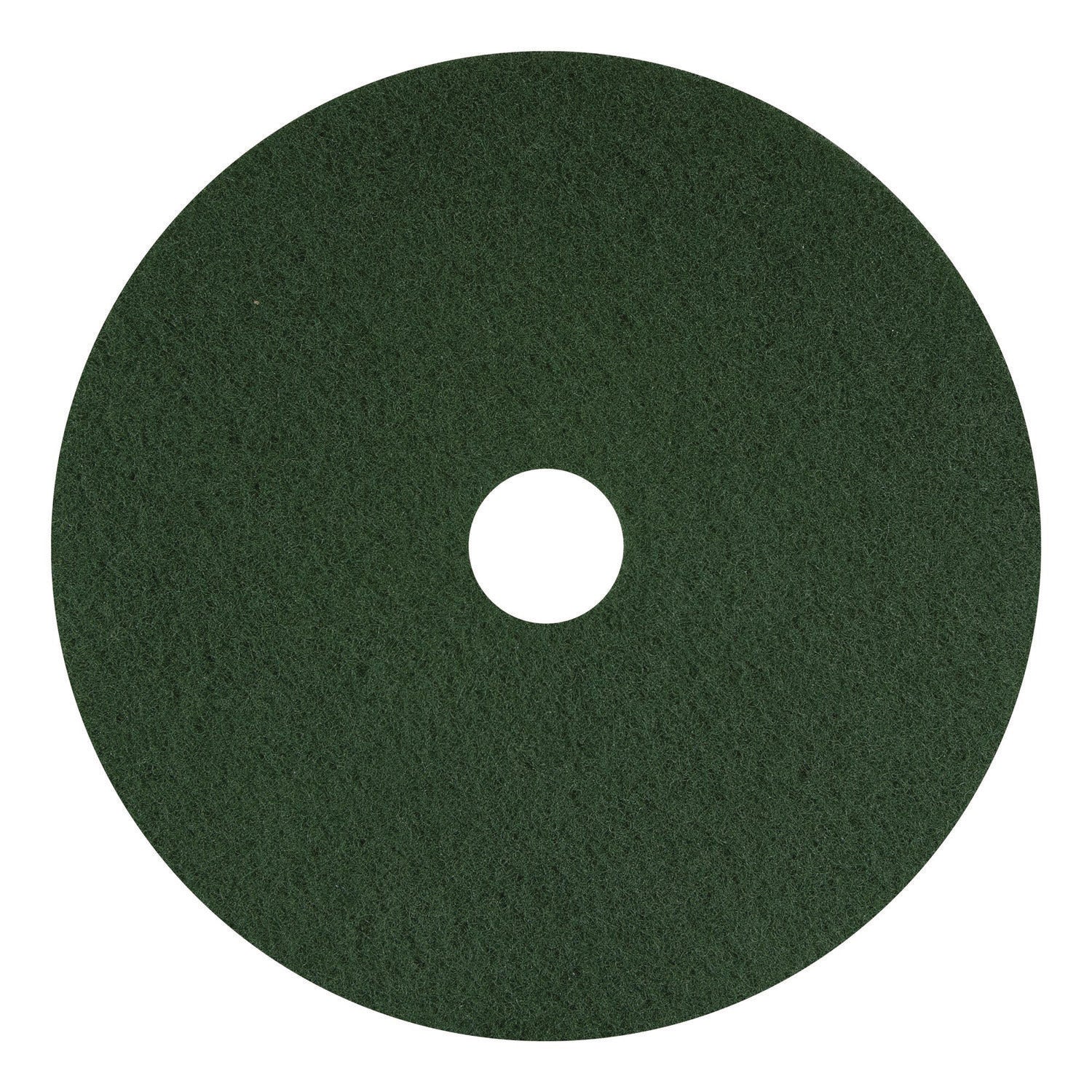 Scrubbing Pads, 12" Diameter, Green, 5/Carton