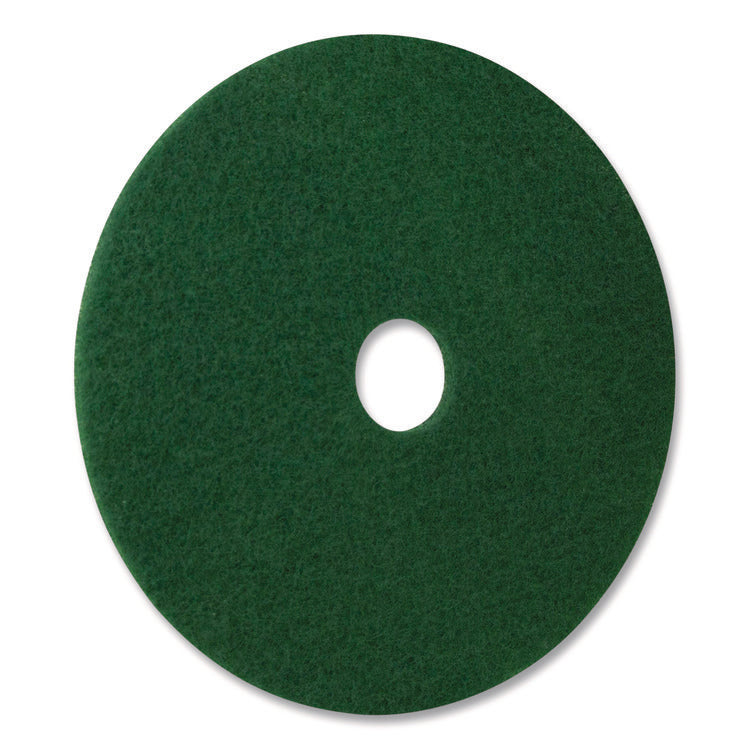 Scrubbing Pads, 16" Diameter, Green, 5/Carton