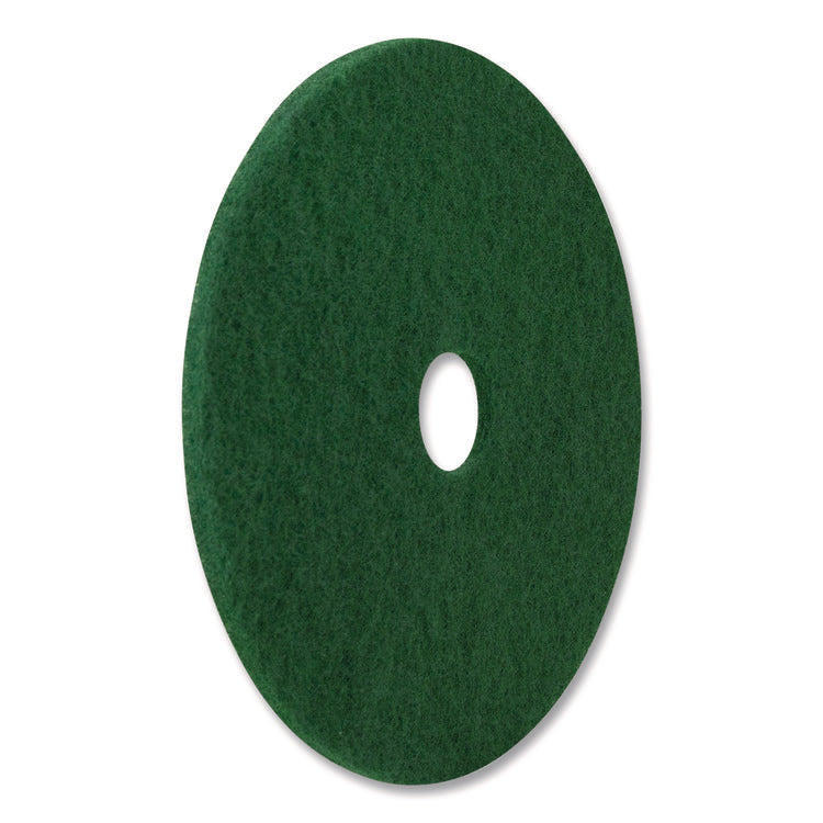 Scrubbing Pads, 16" Diameter, Green, 5/Carton