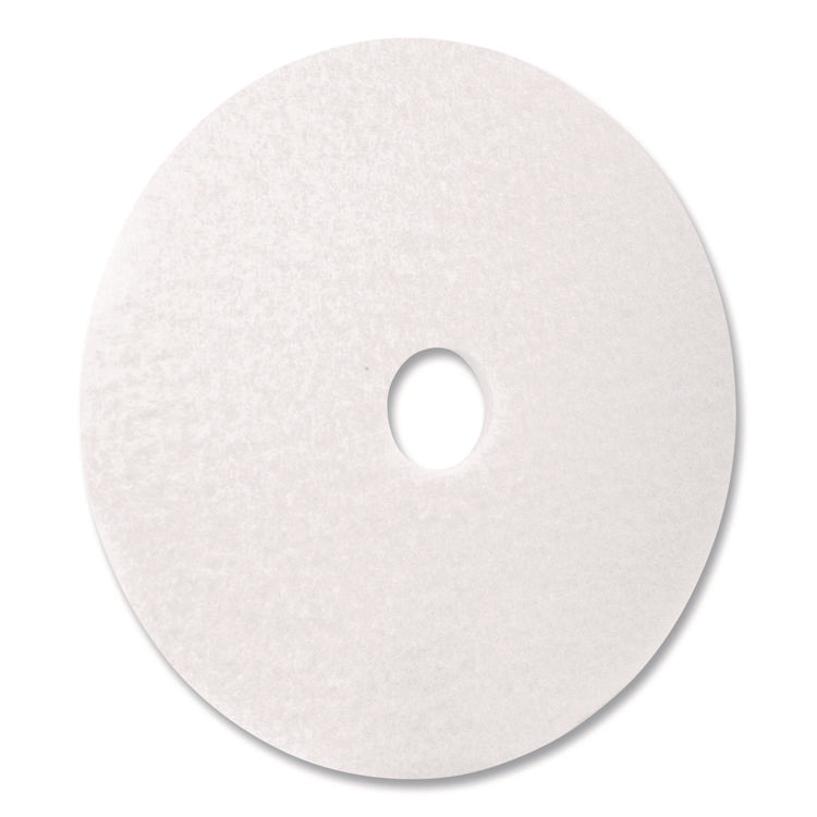 Polishing Pads, 18" Diameter, White, 5/Carton