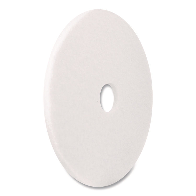 Polishing Pads, 18" Diameter, White, 5/Carton