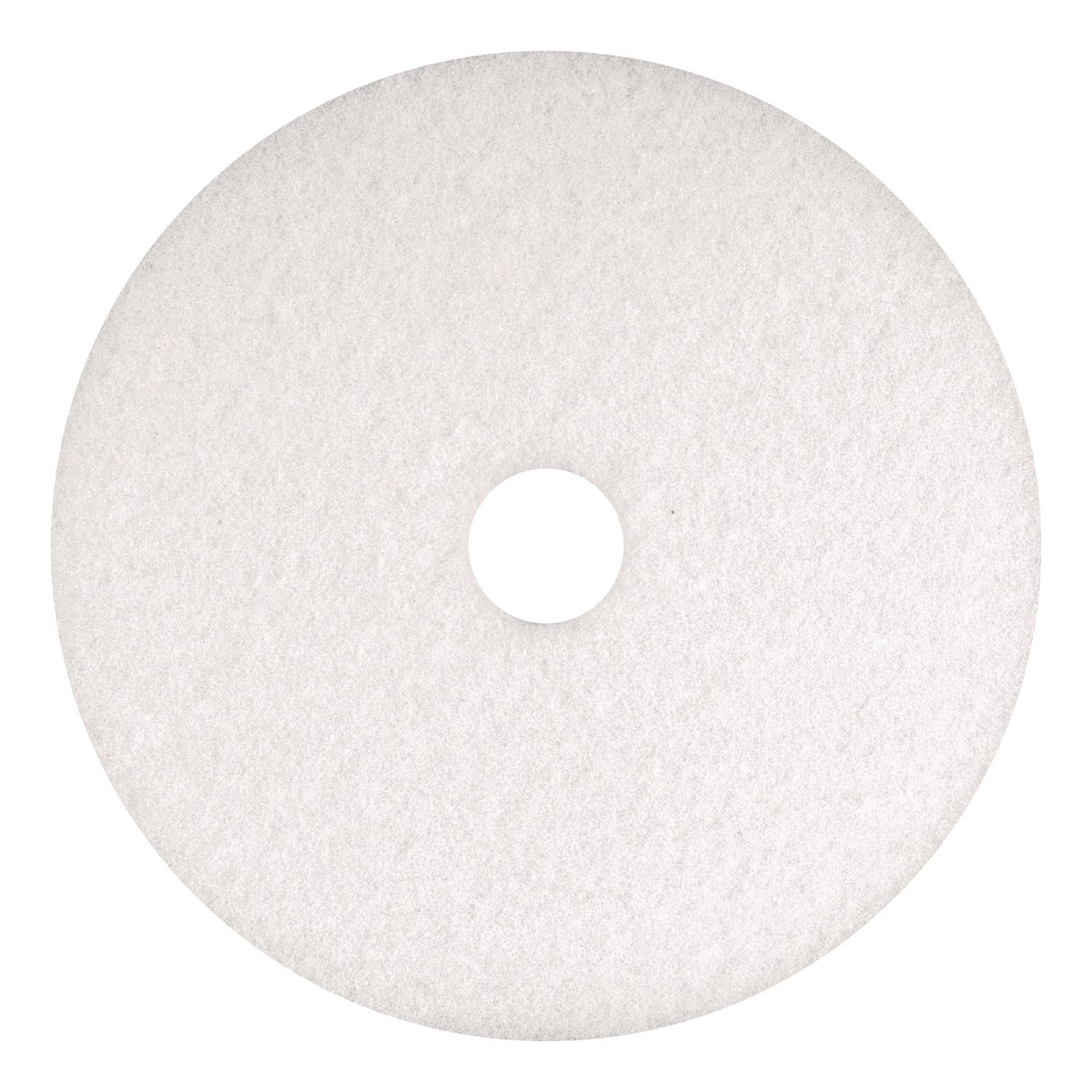 Polishing Pads, 18" Diameter, White, 5/Carton
