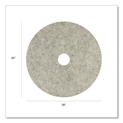 Combo Burnishing Pads, 28" Diameter, Gray, 5/Carton