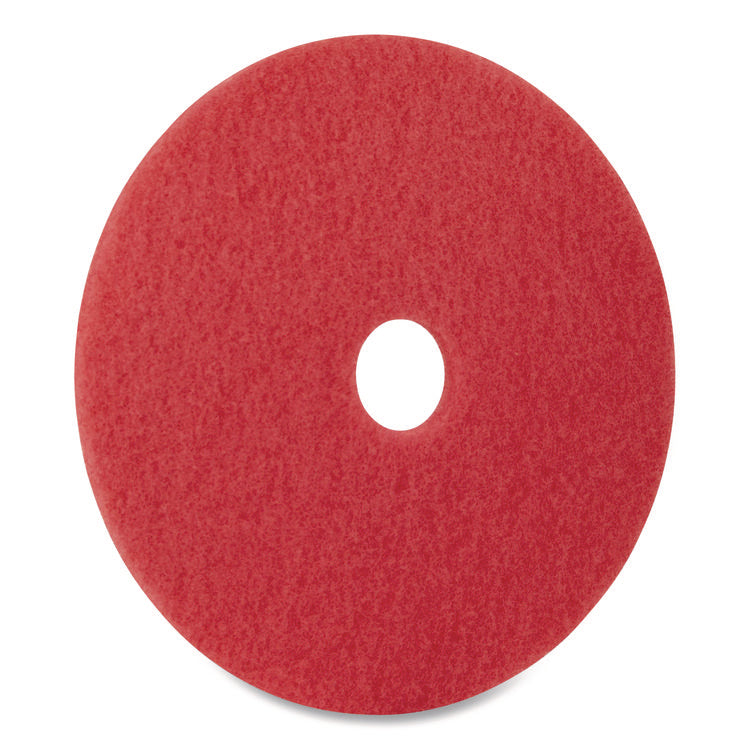 Buffing Pads, 12" Diameter, Red, 5/Carton