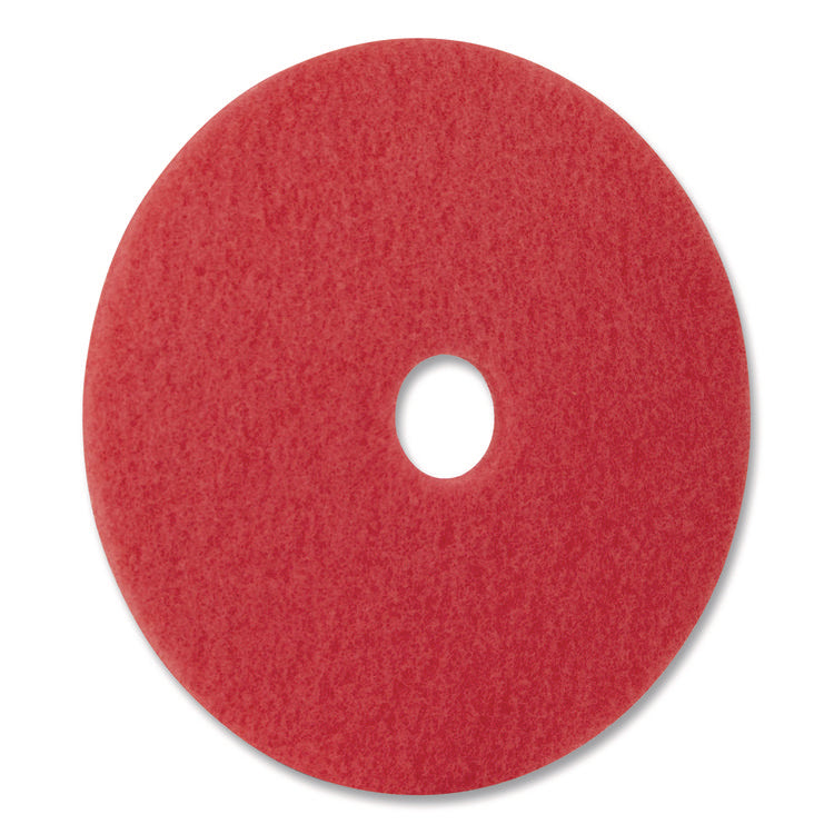 Buffing Pads, 16" Diameter, Red, 5/Carton