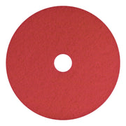 Buffing Pads, 16" Diameter, Red, 5/Carton