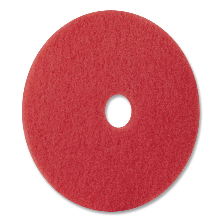 Buffing Pads, 15" Diameter, Red, 5/Carton