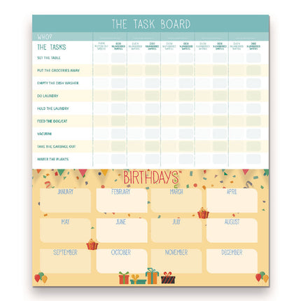Fridge Planner Magnetized Monthly Calendar with Pads + Pencil, 14 x 13.5, Yellow/Green Sheets, 17-Month: Aug 2024 to Dec 2025