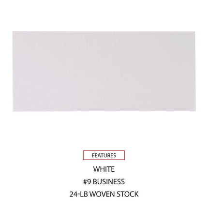 Open-Side Business Envelope, #9, Square Flap, Gummed Closure, 3.88 x 8.88, White, 500/Box
