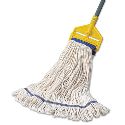 Super Loop Wet Mop Head, Cotton/synthetic Fiber, 5" Headband, X-Large Size, White, 12/carton