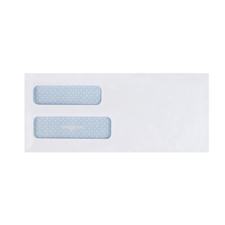 Double Window Security-Tinted Check Envelope, #10, Commercial Flap, Gummed Closure, 4.13 X 9.5, White, 500/box