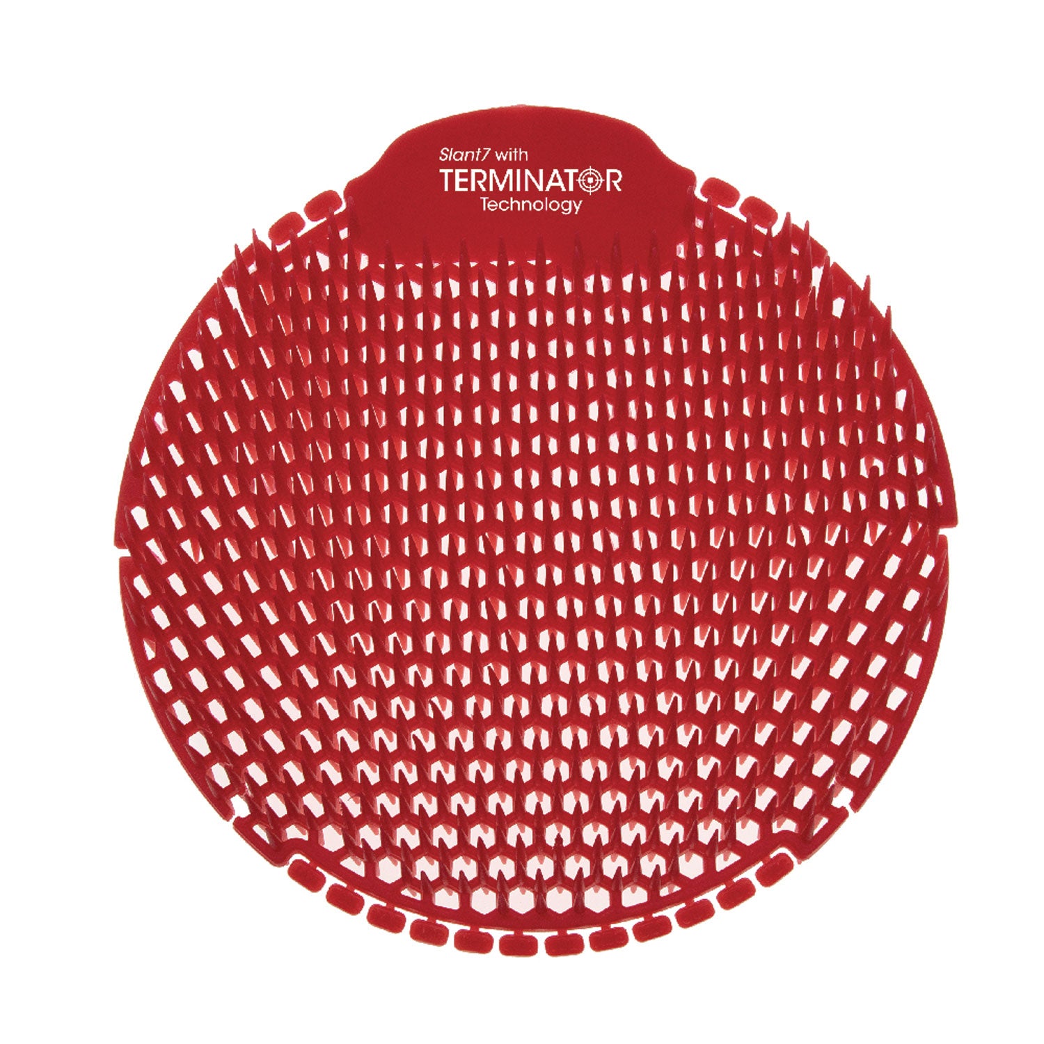 Slant7 With Terminator Urinal Screen, Evergreen Scent, Red, 30/carton