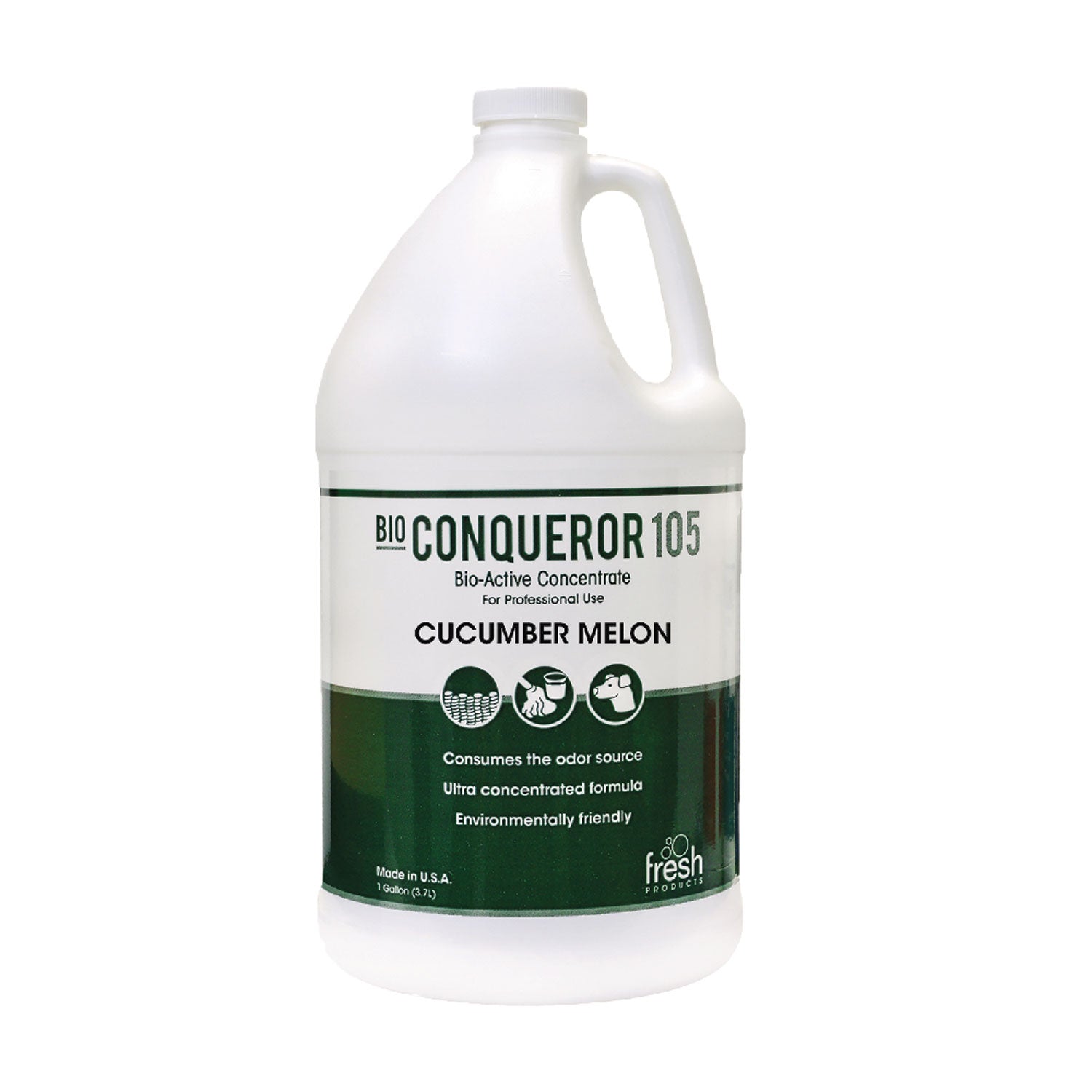 Bio Conqueror 105 Enzymatic Odor Counteractant Concentrate, Cucumber Melon, 1 Gal Bottle, 4/carton