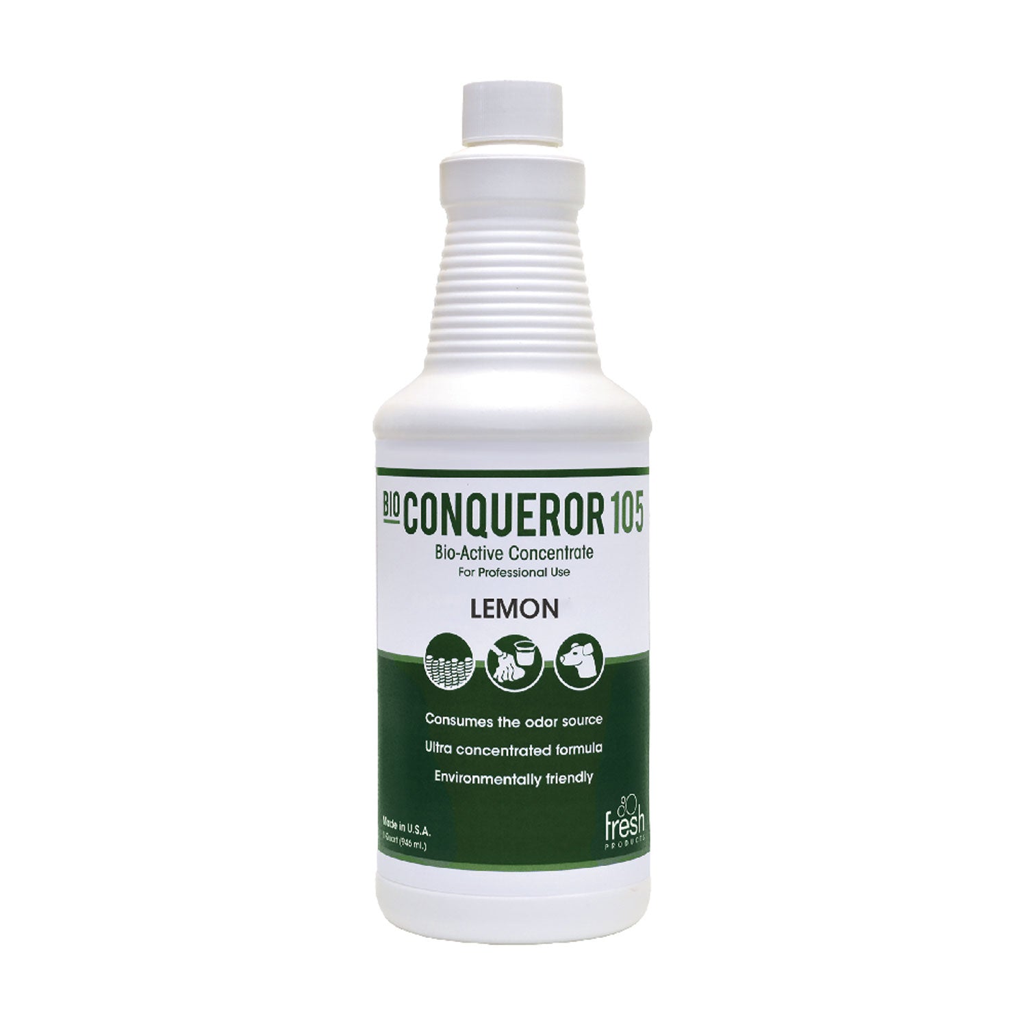 Bio Conqueror 105 Enzymatic Odor Counteractant Concentrate, Citrus, 32 Oz Bottle, 12/carton