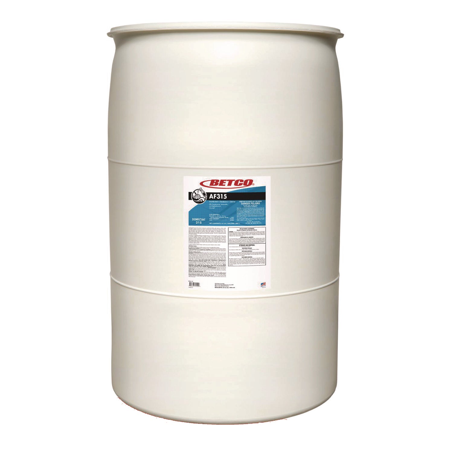 AF315 Disinfectant Cleaner, Citrus Floral Scent, 55 gal Drum
