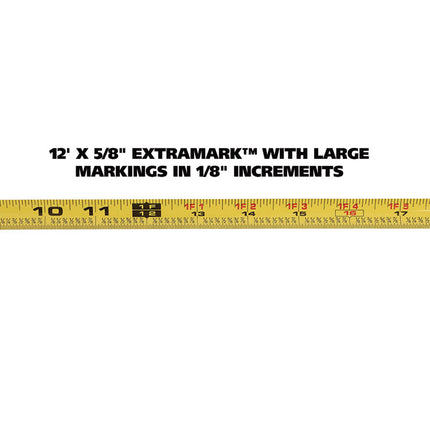 ExtraMark Power Tape, 0.63" x 12 ft, Steel, Yellow/Black