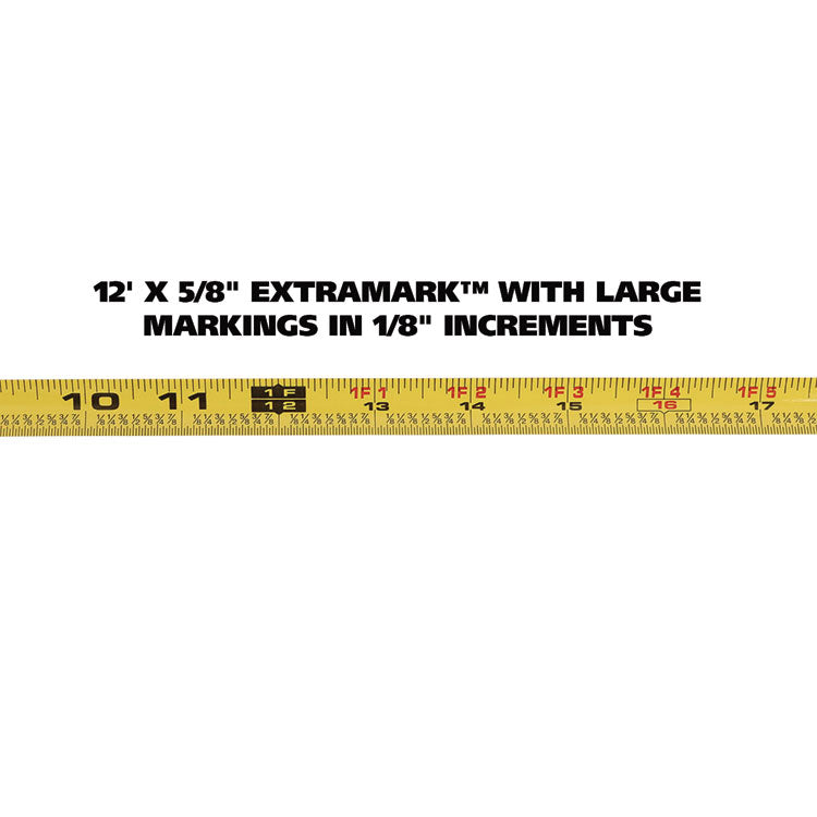 ExtraMark Power Tape, 0.63" x 12 ft, Steel, Yellow/Black