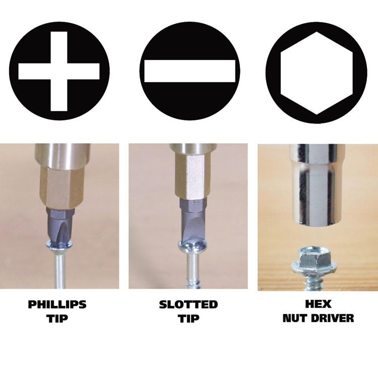4 In-1 Screwdriver W/interchangeable Phillips/standard Bits, Assorted Colors