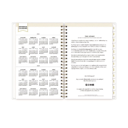 Day Designer Tile Weekly/Monthly Planner, Geometric Artwork, 8 x 5, Blue/White Cover, 12-Month (Jan to Dec): 2025