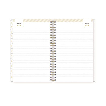 Day Designer Tile Weekly/Monthly Planner, Geometric Artwork, 8 x 5, Blue/White Cover, 12-Month (Jan to Dec): 2025