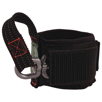 Squids 3122 Pull-On Wrist Tool Lanyard with Carabiner Anchor, 5 lb Max Working Capacity, 7" Long, Black