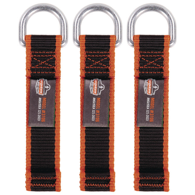 Squids 3706 Web Tool Tether Attachment with D-Ring Tool Tails, 5 lb Max Working Capacity, 5.5" Long, Black, 3/Pack