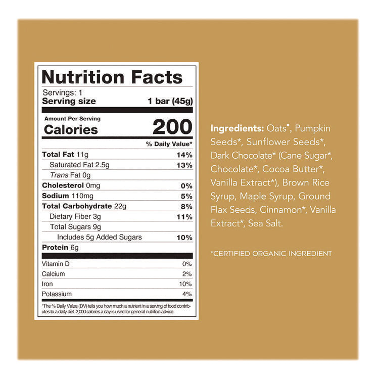 Warm 'N Chewy Gluten-Free Oatmeal/Chocolate Chip Seed and Oat Bar, 1.6 oz Bar, 9/Box