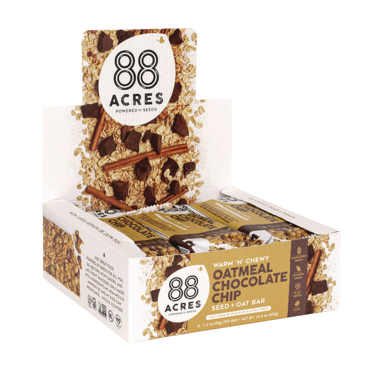 Warm 'N Chewy Gluten-Free Oatmeal/Chocolate Chip Seed and Oat Bar, 1.6 oz Bar, 9/Box