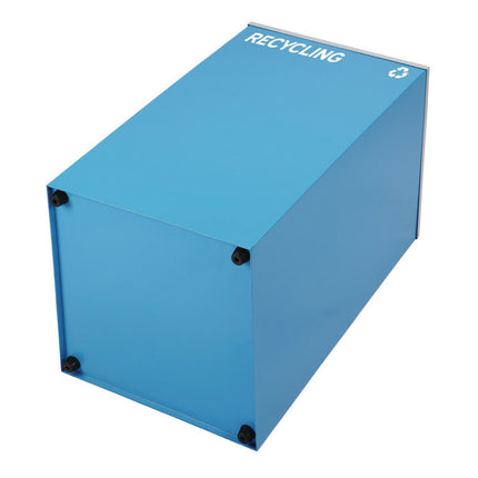 29 Gallon Trash/Recycling Cans, Steel, Blue Recycling Can, Green Recycling Can, Black Trash Can with Square Lids