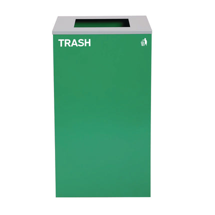 29 Gallon Trash/Recycling Cans, Steel, Blue Recycling Can, Green Recycling Can, Black Trash Can with Square Lids