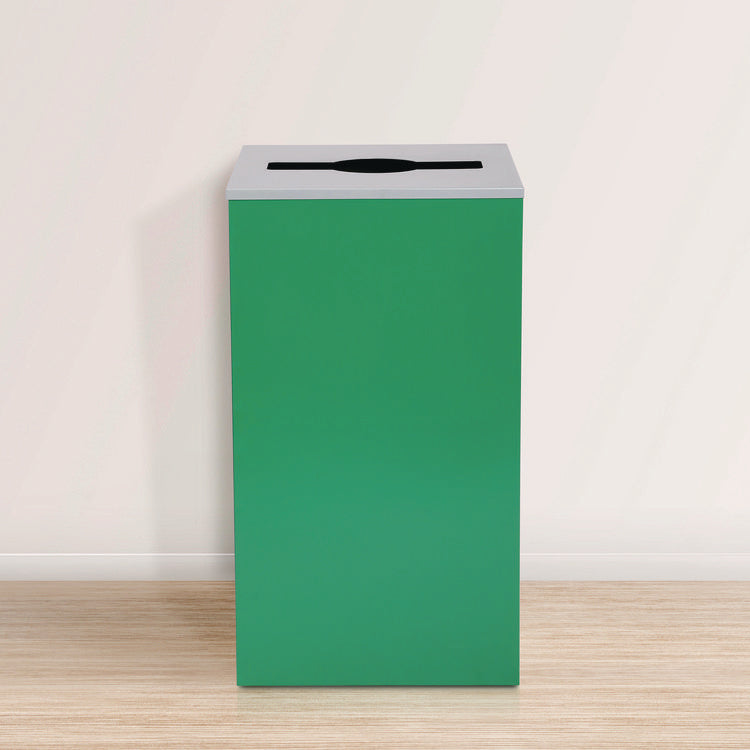 29 Gallon Trash/Recycling Cans, Steel, Green Can with Mixed Lid