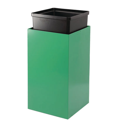 29 Gallon Trash/Recycling Cans, Steel, Green Can with Mixed Lid