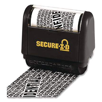 SercureID Roller Stamp, Confidential/Obscures Data, 1.5", Black Ink