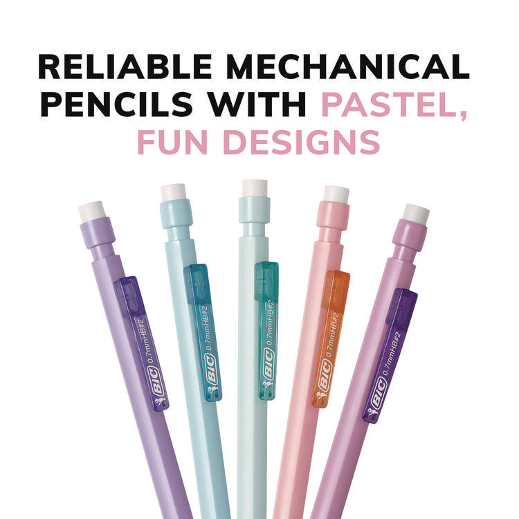 Xtra-Smooth Pastel Edition Mechanical Pencils, 0.7 mm, HB (#2), Black Lead, Assorted Barrel Colors, 24/Pack