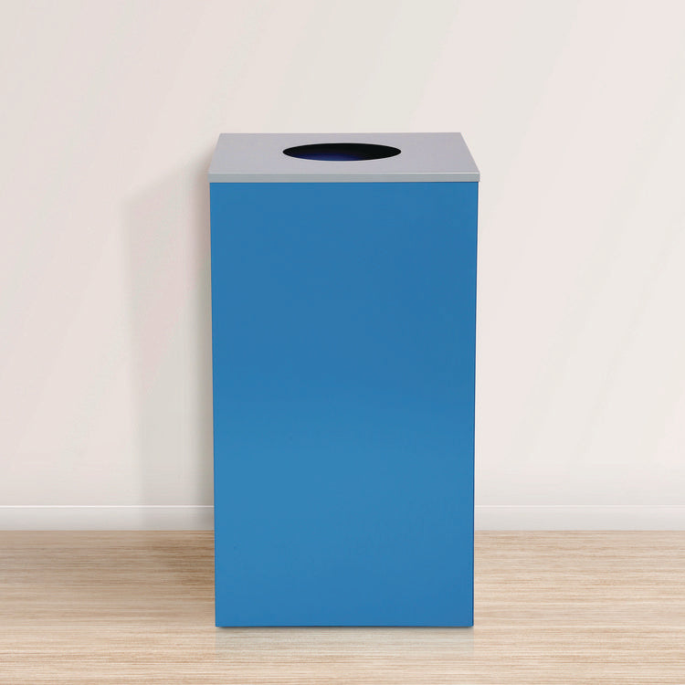 29 Gallon Trash/Recycling Cans, Steel, Blue Can with Circle Lid
