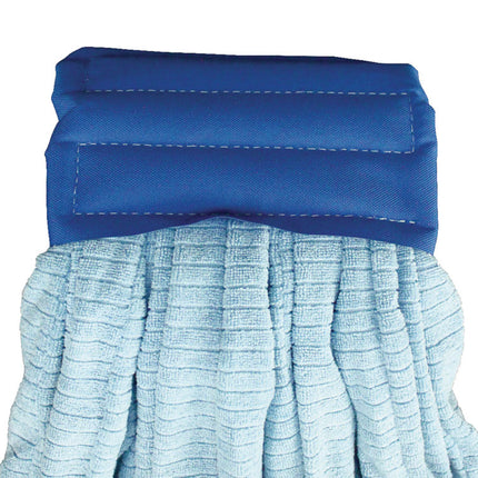 Microfiber Tube Wet Mops, Large, 5" Headband, Blue, 12/carton