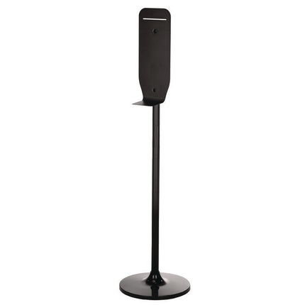 Stainless Steel Universal Sanitizer and Soap Dispenser Stand, 14.5" dia x 55.5" h, Black