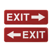Emergency Exit Indoor/Outdoor Wall Sign, 9 x 3, Red Face, White Graphics, 2/Pack