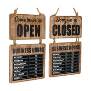 Business Hours Outdoor Sign, 9.75 x 22.5, Brown Face, Black/White Lettering, Chalkboard