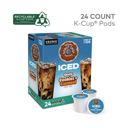 Iced Duos Cookies + Caramel Iced Coffee K-Cup Pods, 24/Box