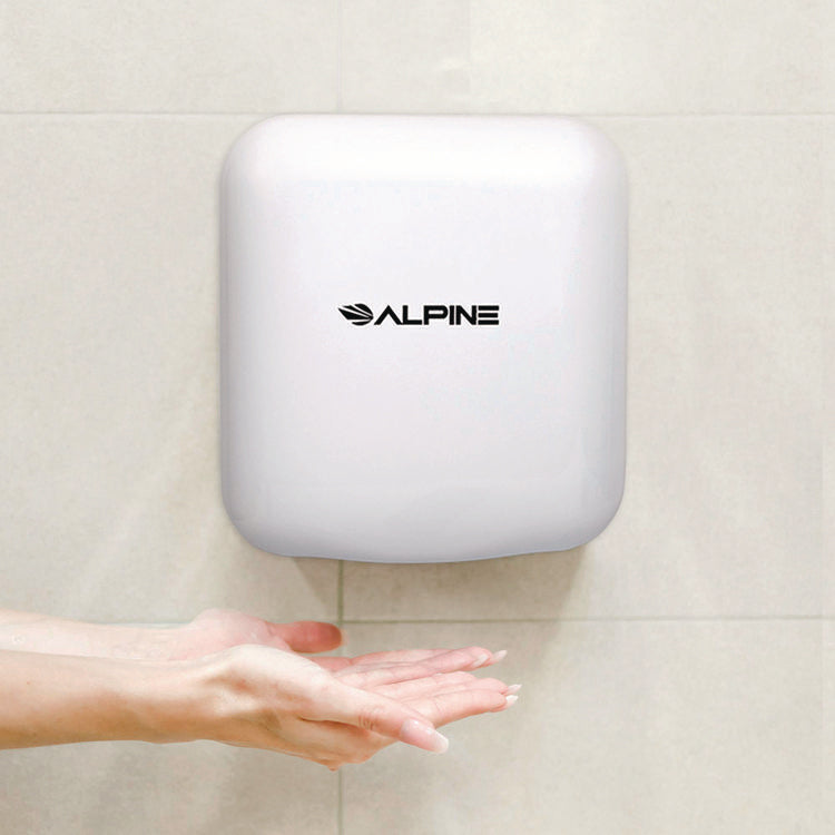 Hemlock Commercial Automatic 120V Hand Dryer, 6.68 x 11.41 x 12.31, Stainless Steel, White