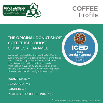 Iced Duos Cookies + Caramel Iced Coffee K-Cup Pods, 24/Box