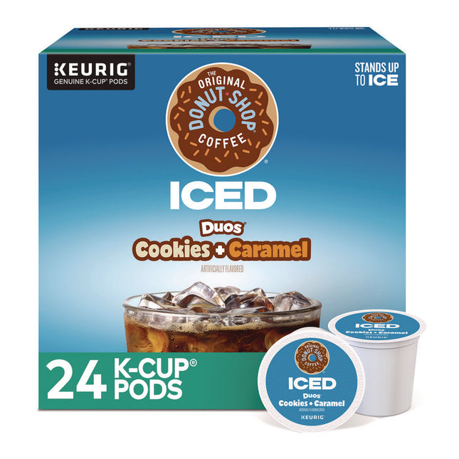 Iced Duos Cookies + Caramel Iced Coffee K-Cup Pods, 24/Box