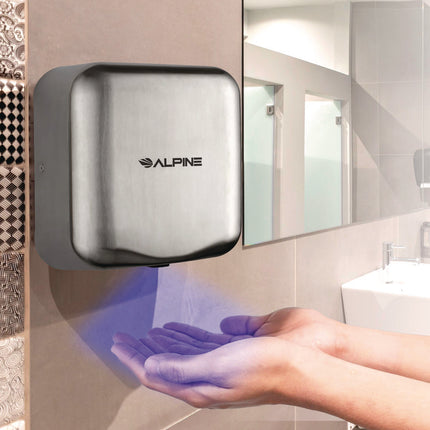 Hemlock Commercial 220V Automatic Hand Dryer, 6.68 x 11.41 x 12.31, Stainless Steel, Silver