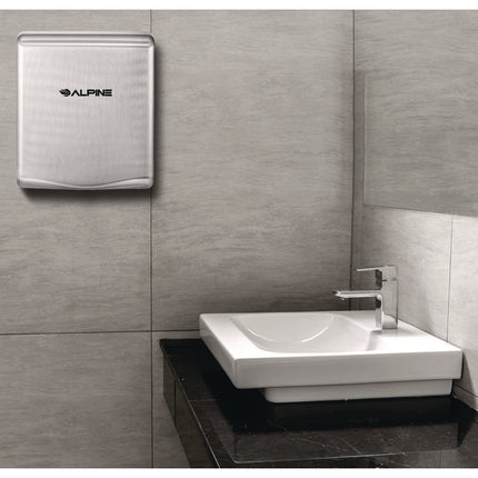 Willow Commercial 120V Automatic Hand Dryer, 3.93 x 11.25 x 12.63, Stainless Steel, Silver