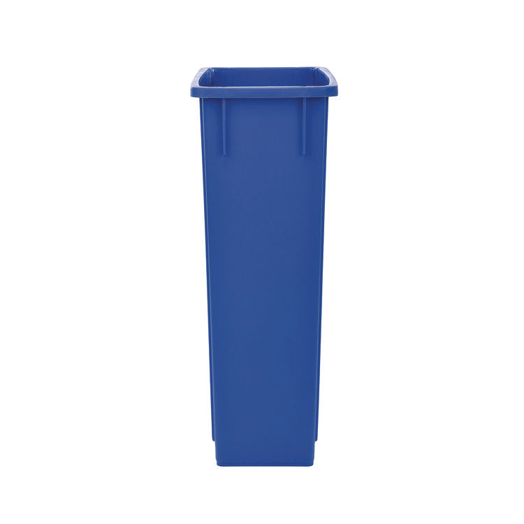 Slim 23 Gallon Recycling Bin, Plastic, Blue