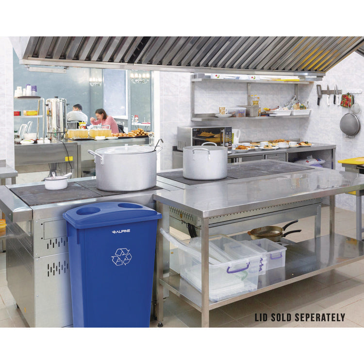 Slim 23 Gallon Recycling Bin, Plastic, Blue