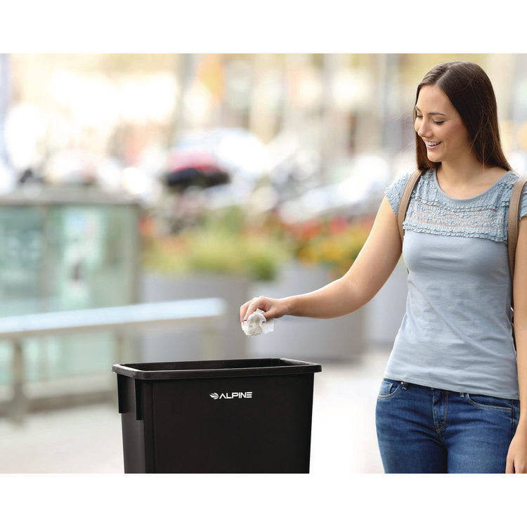 Slim 23 Gallon Indoor Trash Can, Plastic, Black