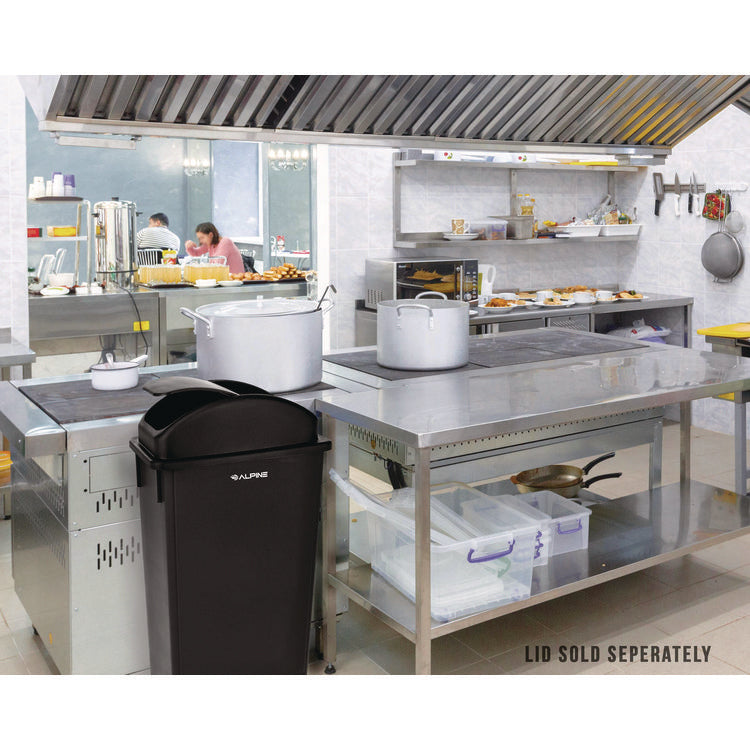 Slim 23 Gallon Indoor Trash Can, Plastic, Black