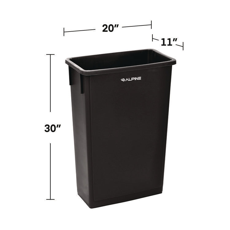 Slim 23 Gallon Indoor Trash Can, Plastic, Black